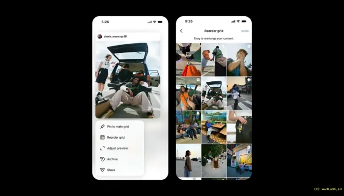 Instagram Rilis Fitur Reorder Grid, Pengguna Kini Bisa Atur Urutan Postingan Profil Sesuka Hati