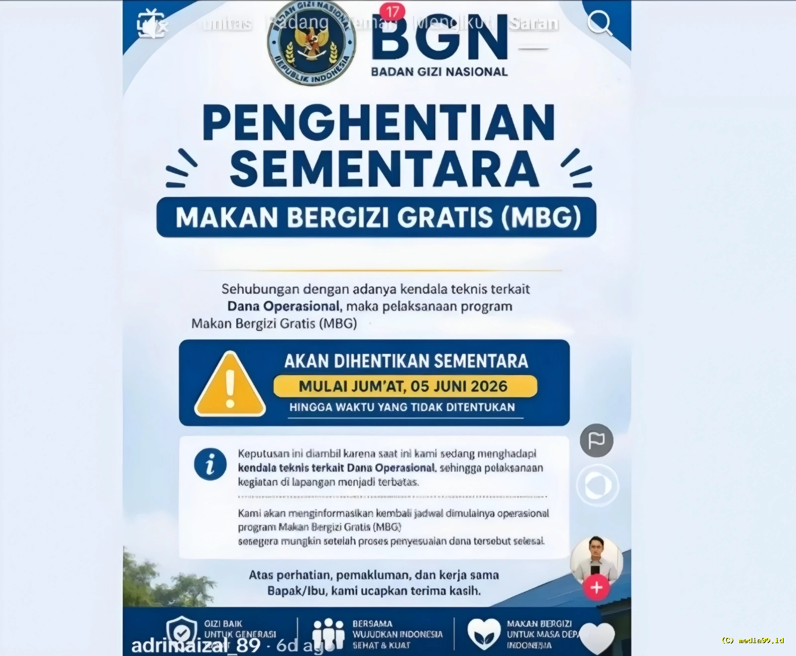 Isu Penghentian Program Makan Bergizi Gratis MBG Dipastikan Tidak Benar alias Hoaks