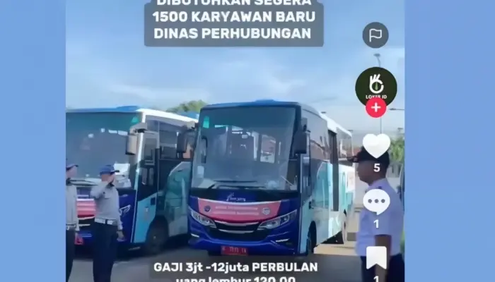 Loker Dinas Perhubungan 1.500 Karyawan Viral di TikTok Diduga Hoaks, Ini Fakta Sebenarnya