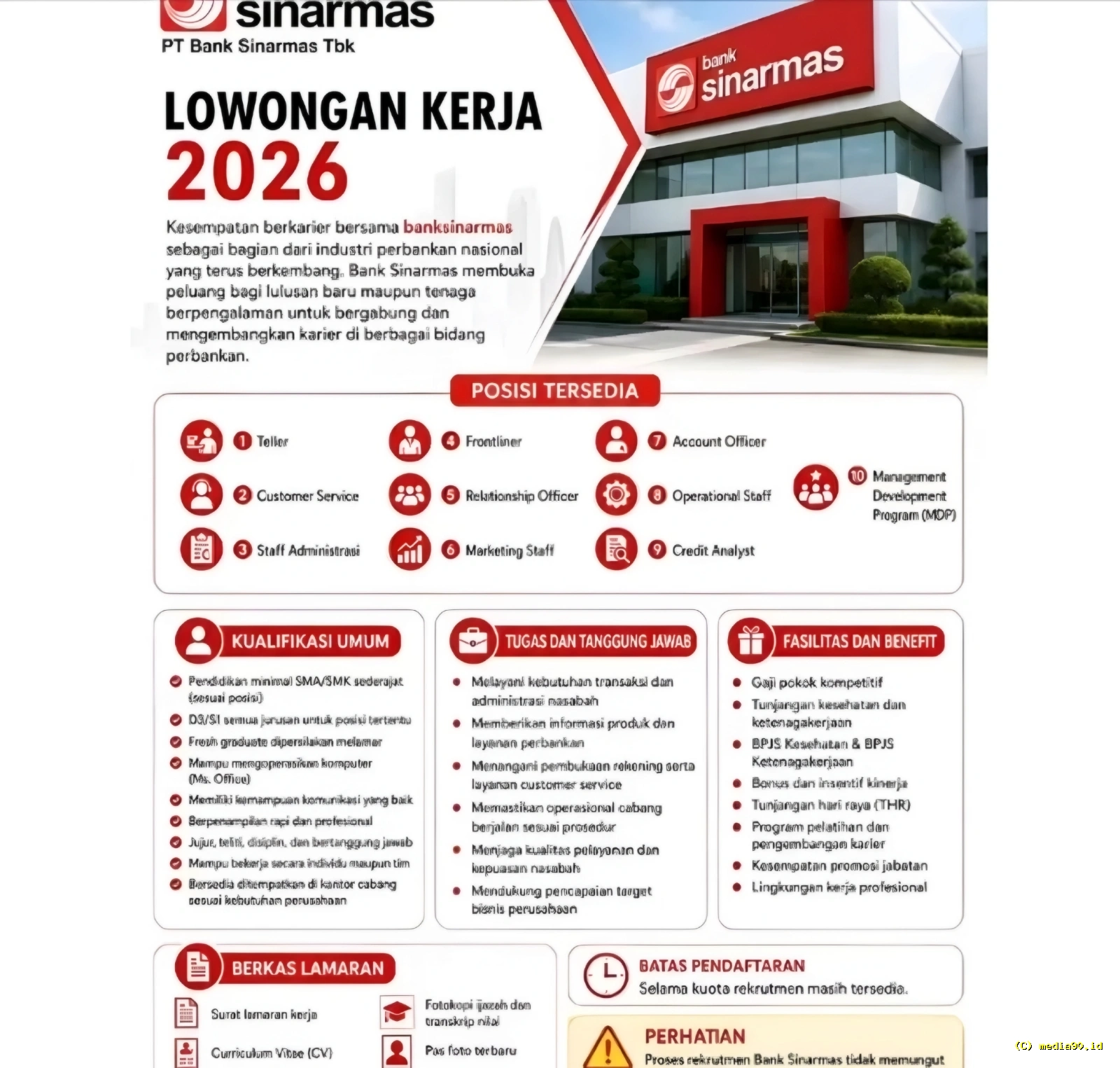 Lowongan Kerja Bank Sinarmas 2026 Viral di TikTok, Waspada Permintaan Data Pribadi