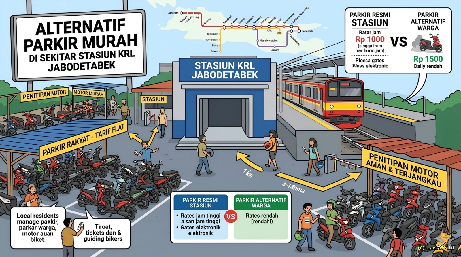 Parkir Murah untuk Komuter, Ini Lokasi Strategis Dekat Stasiun KRL Jabodetabek