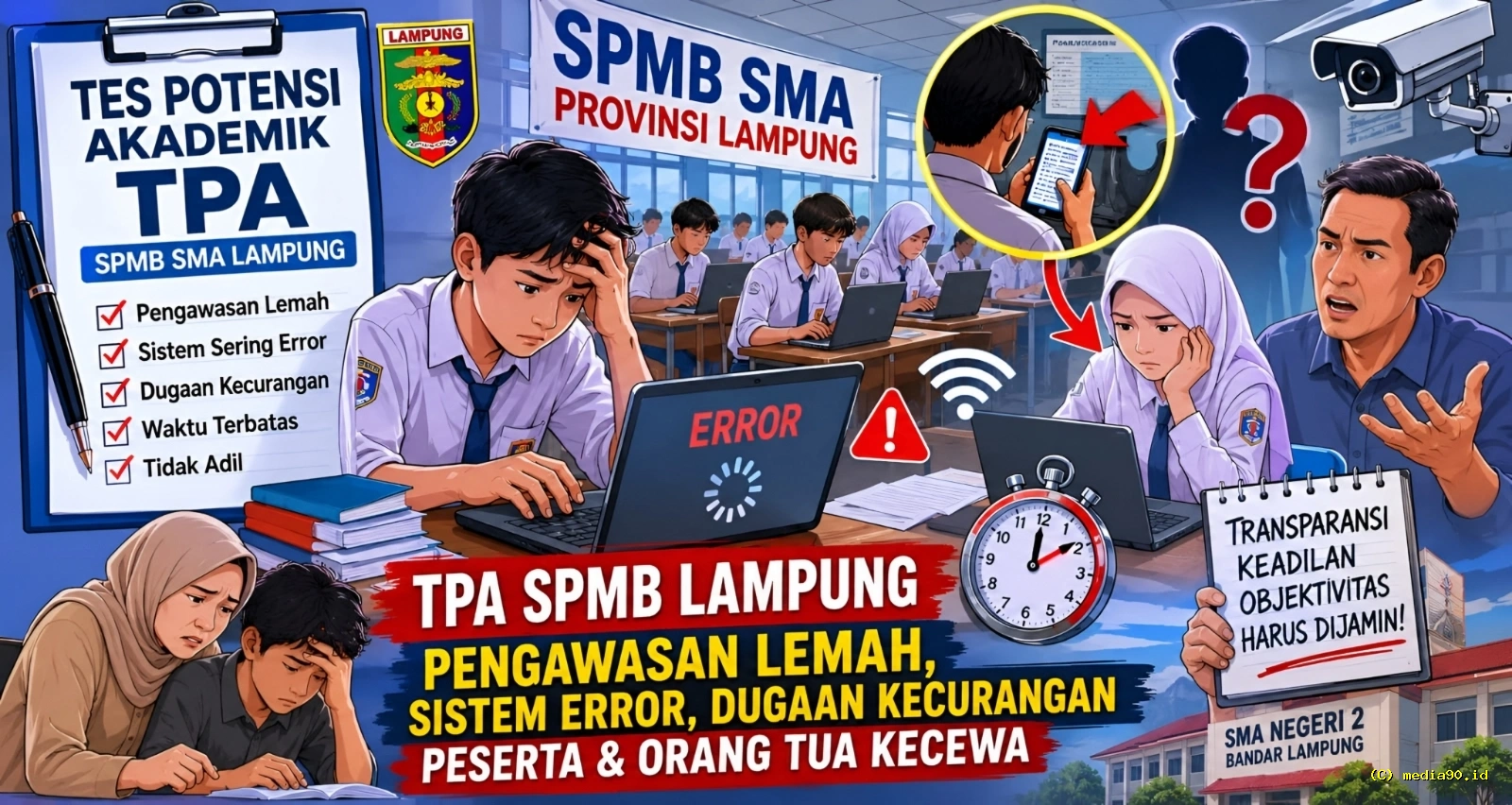 TPA SPMB Lampung Disorot Dugaan Kecurangan dan Kendala Sistem Dikeluhkan Peserta