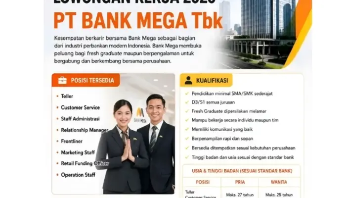 Waspada! Lowongan Kerja Mengatasnamakan PT Bank Mega Tbk Beredar di TikTok, Pelamar Diminta Verifikasi Data