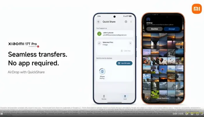 Xiaomi Kini Bisa Kirim File ke iPhone, Xiaomi 17T Pro Sudah Dukung AirDrop