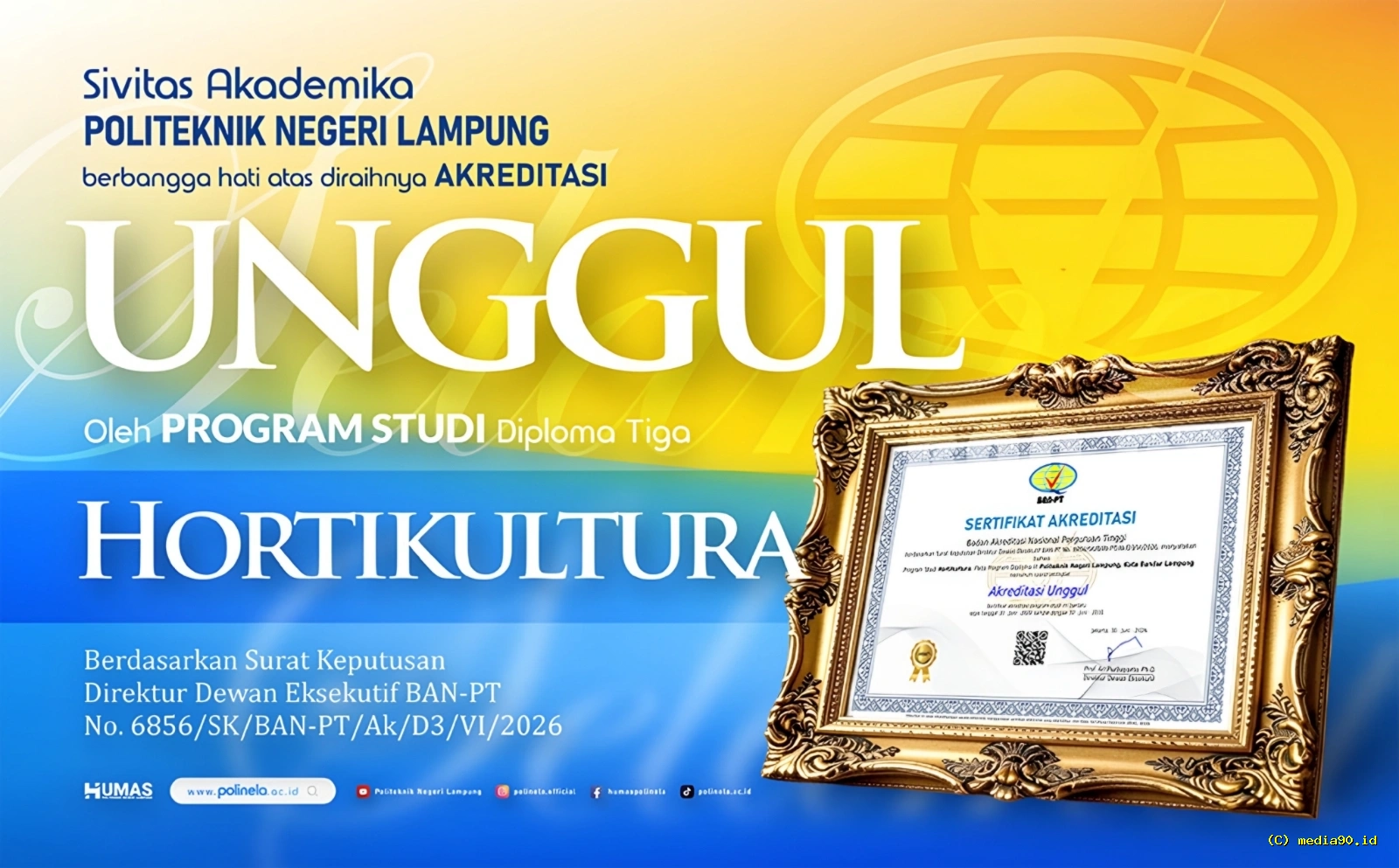 Akreditasi Unggul Diraih Prodi Hortikultura Polinela Perkuat Mutu Pendidikan