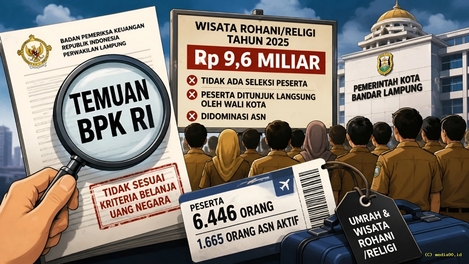 BPK Pertanyakan Anggaran Wisata Religi Rp9,6 Miliar yang Diikuti Ribuan ASN Bandar Lampung