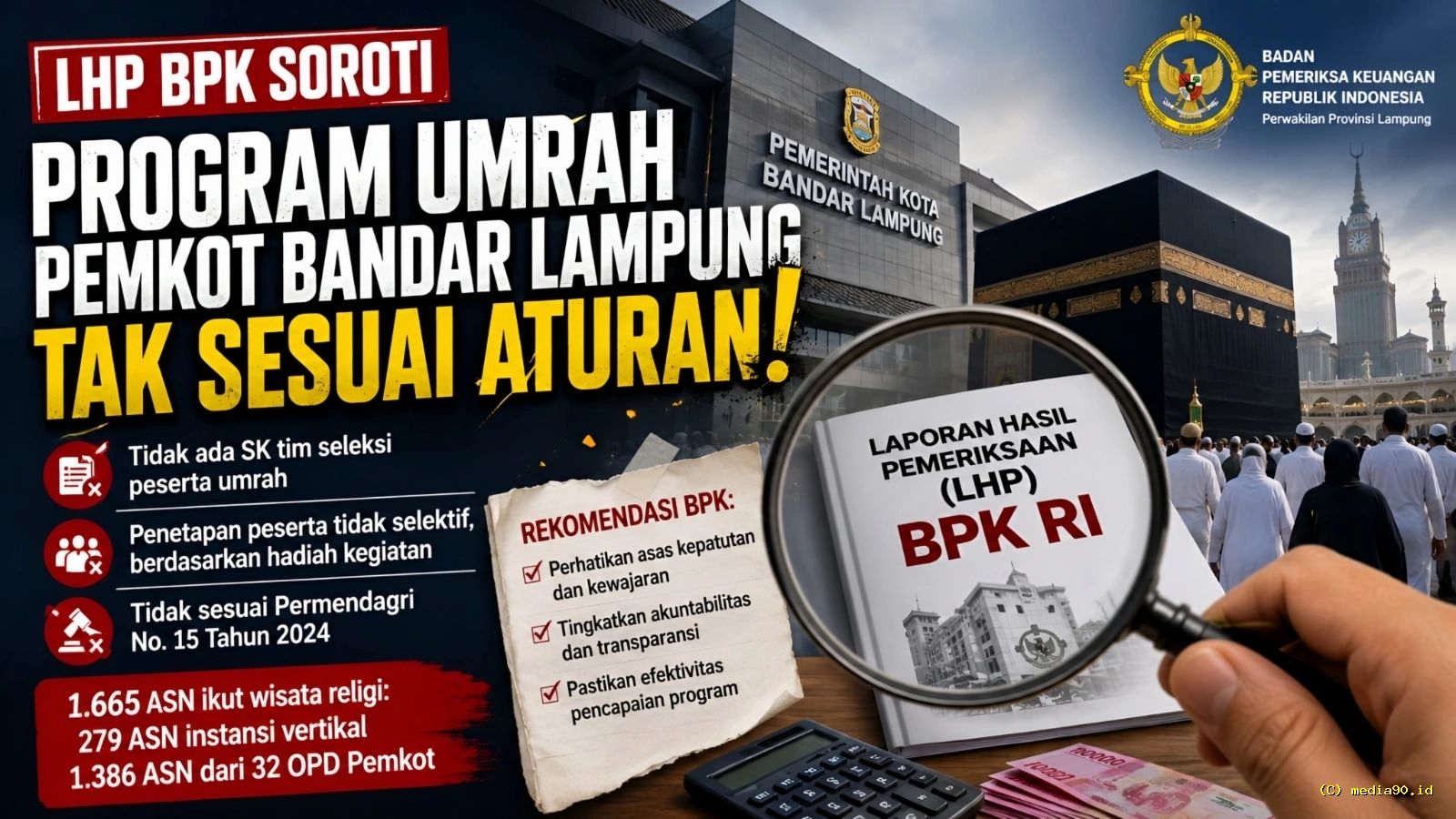 BPK Soroti Program Umrah Pemkot Bandar Lampung Seleksi Peserta Dinilai Belum Optimal