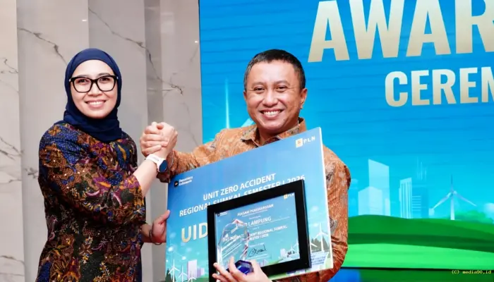 PLN Lampung Raih Penghargaan Zero Accident Award Semester I 2026, Tegaskan Komitmen Keselamatan Kerja