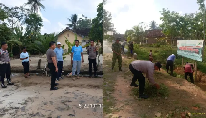 Dukung Program Desa Helau, Polsek Tanjung Bintang dan Uspika Tanjung Sari Gelar Jumat Bersih di Desa Wawasan