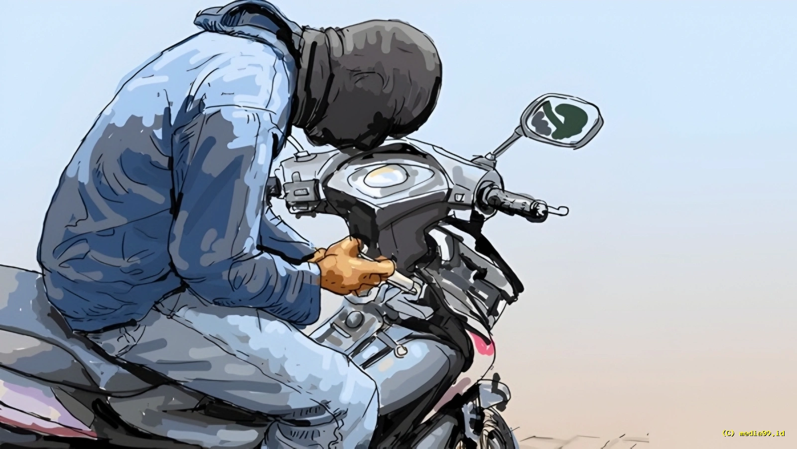 Pura pura Salat Pria di Mataram Curi Motor Milik Pengunjung Masjid