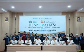 Dukung Pendidikan, PT Bukit Asam Beri Beasiswa Penuh bagi 15 Mahasiswa Polinela