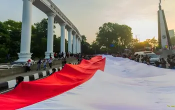 Festival Merah Putih Bogor 3.200 Orang Bentangkan Bendera 500 Meter