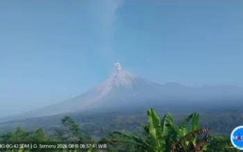 Gunung Semeru Erupsi Selasa Pagi, Kolom Abu Capai 800 Meter Mengarah ke Timur-Tenggara
