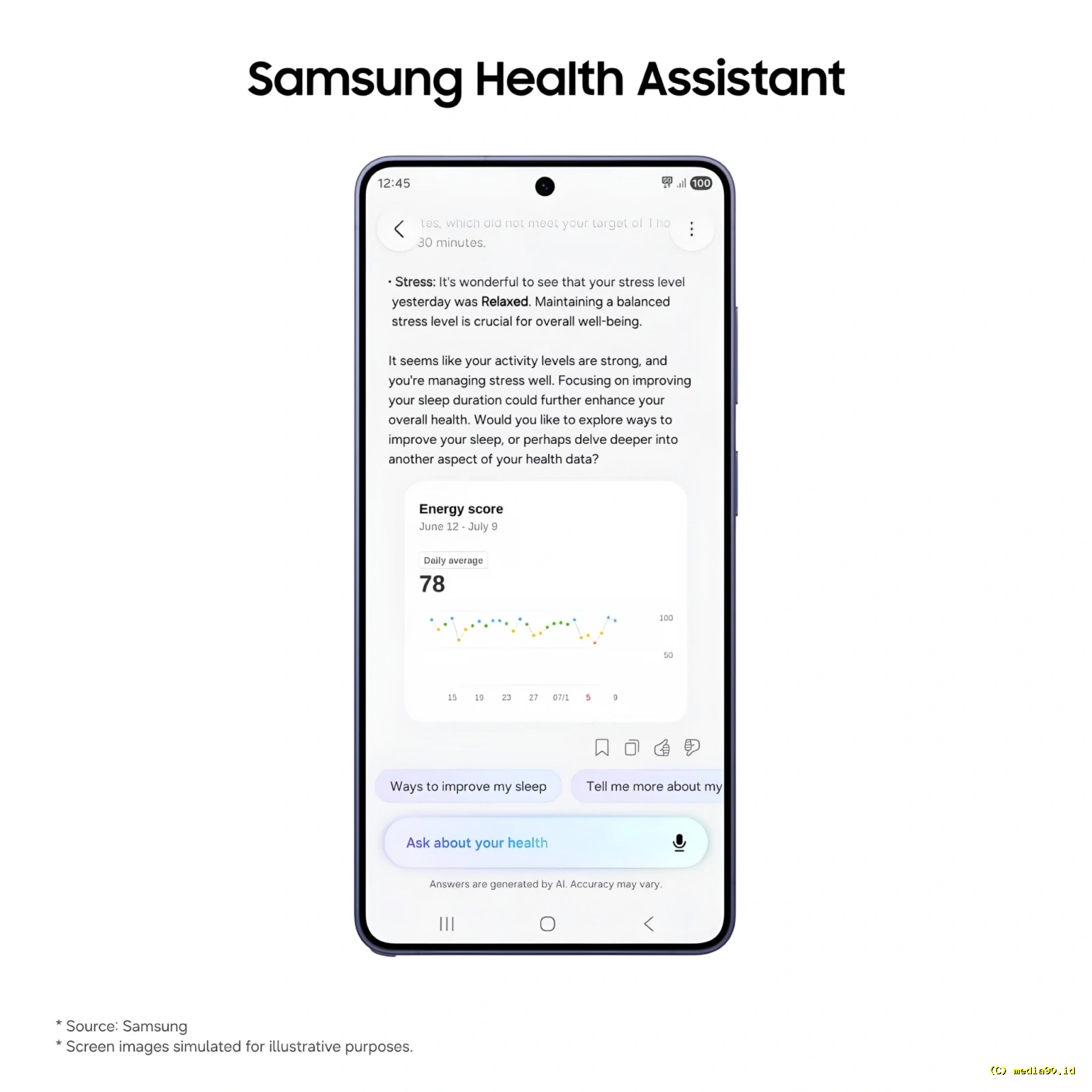 Health Assistant Meluncur, Samsung Andalkan AI untuk Pendamping Kesehatan Pribadi
