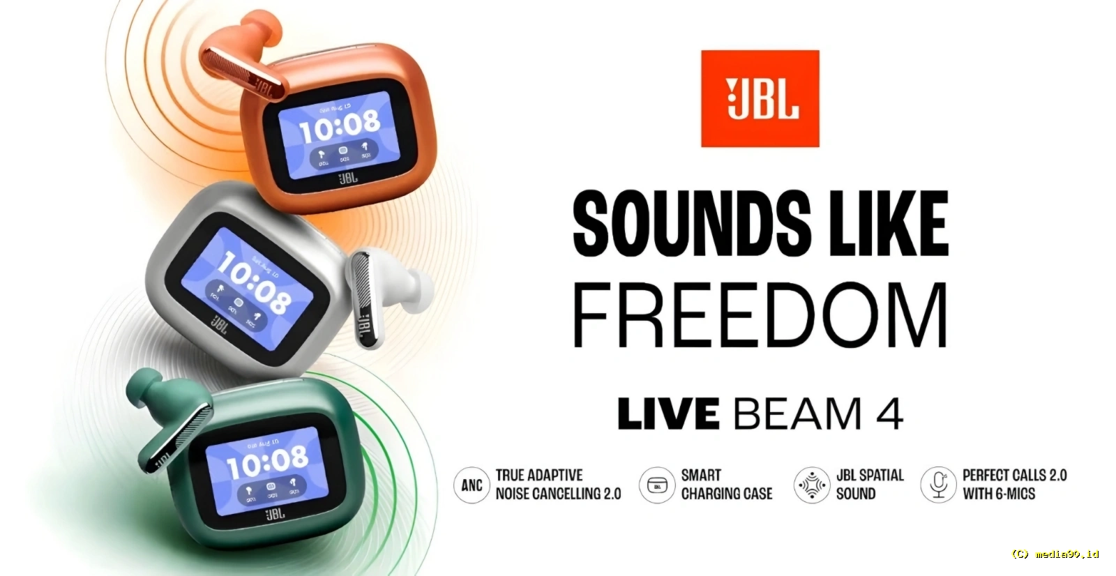 JBL Umumkan Live Buds 4 dan Live Beam 4, Charging Case Dibekali LCD Touchscreen