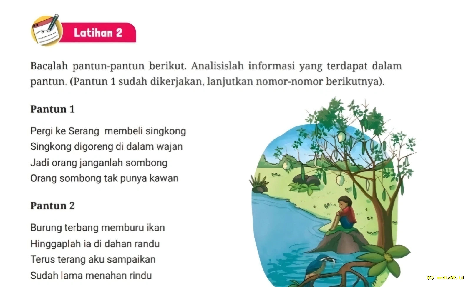 Kunci Jawaban Bahasa Indonesia Kelas 9 Halaman 60, Latihan 2 Mencari Informasi dalam Pantun