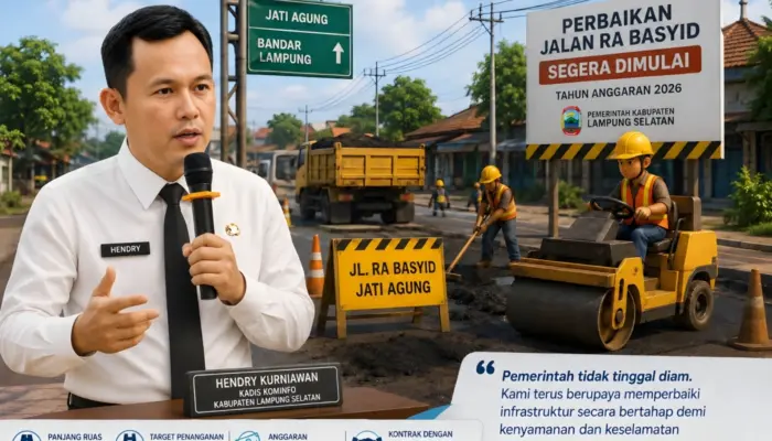 Pemkab Lampung Selatan Segera Perbaiki Jalan RA Basyid Jati Agung, Anggaran Rp1,13 Miliar Disiapkan