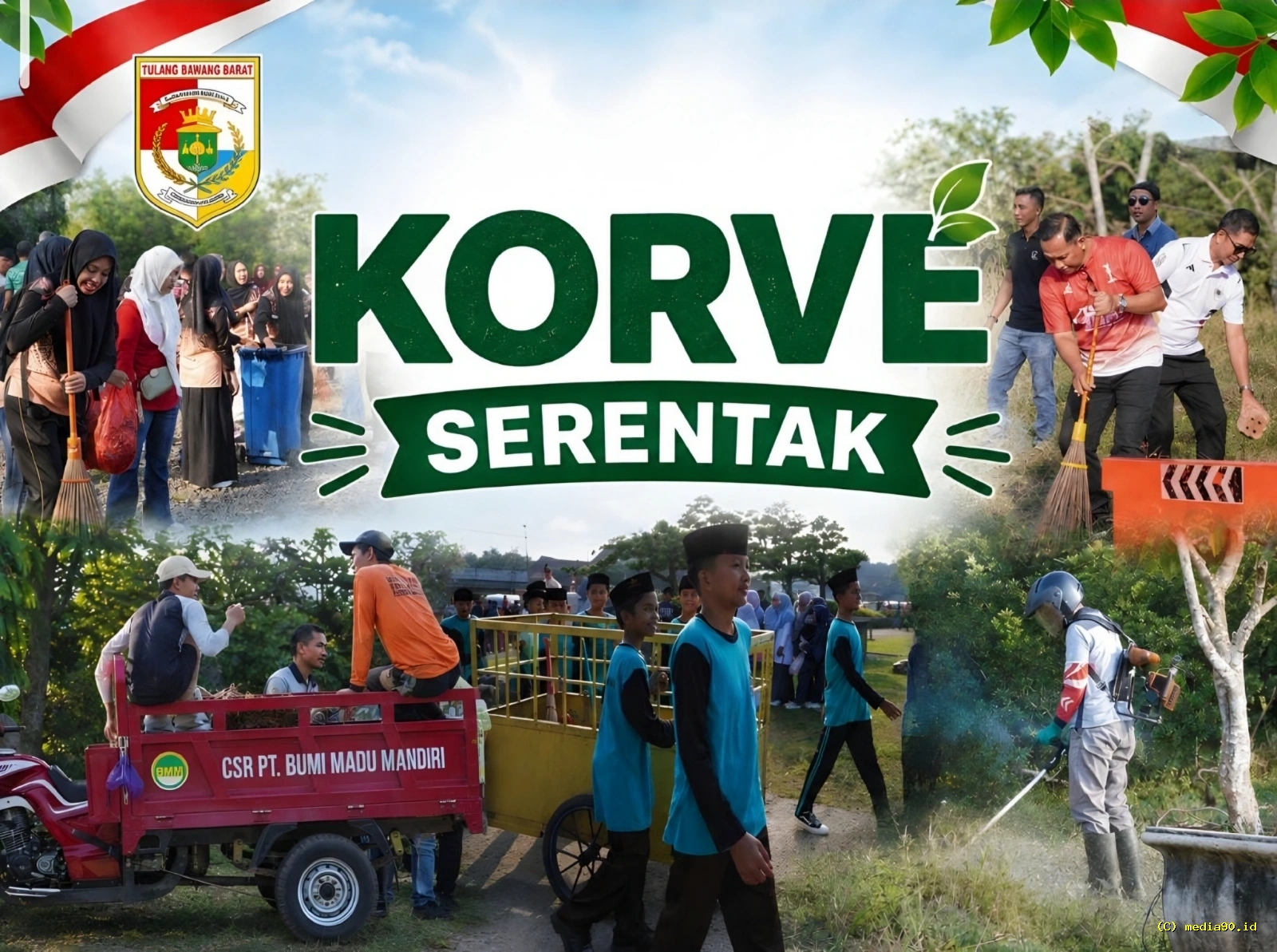 Sambut HUT ke 81 RI Pemkab Tubaba Gelar Gotong Royong dan Aksi Bersih Bersih Serentak