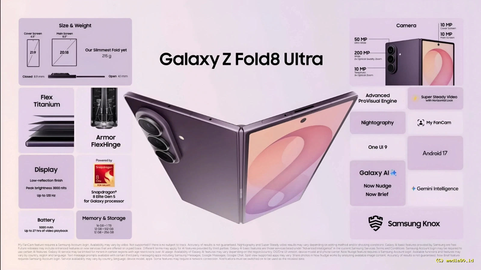 Samsung Galaxy Z Fold8 Ultra Hadir dengan Upgrade, Ini Peningkatan Utamanya
