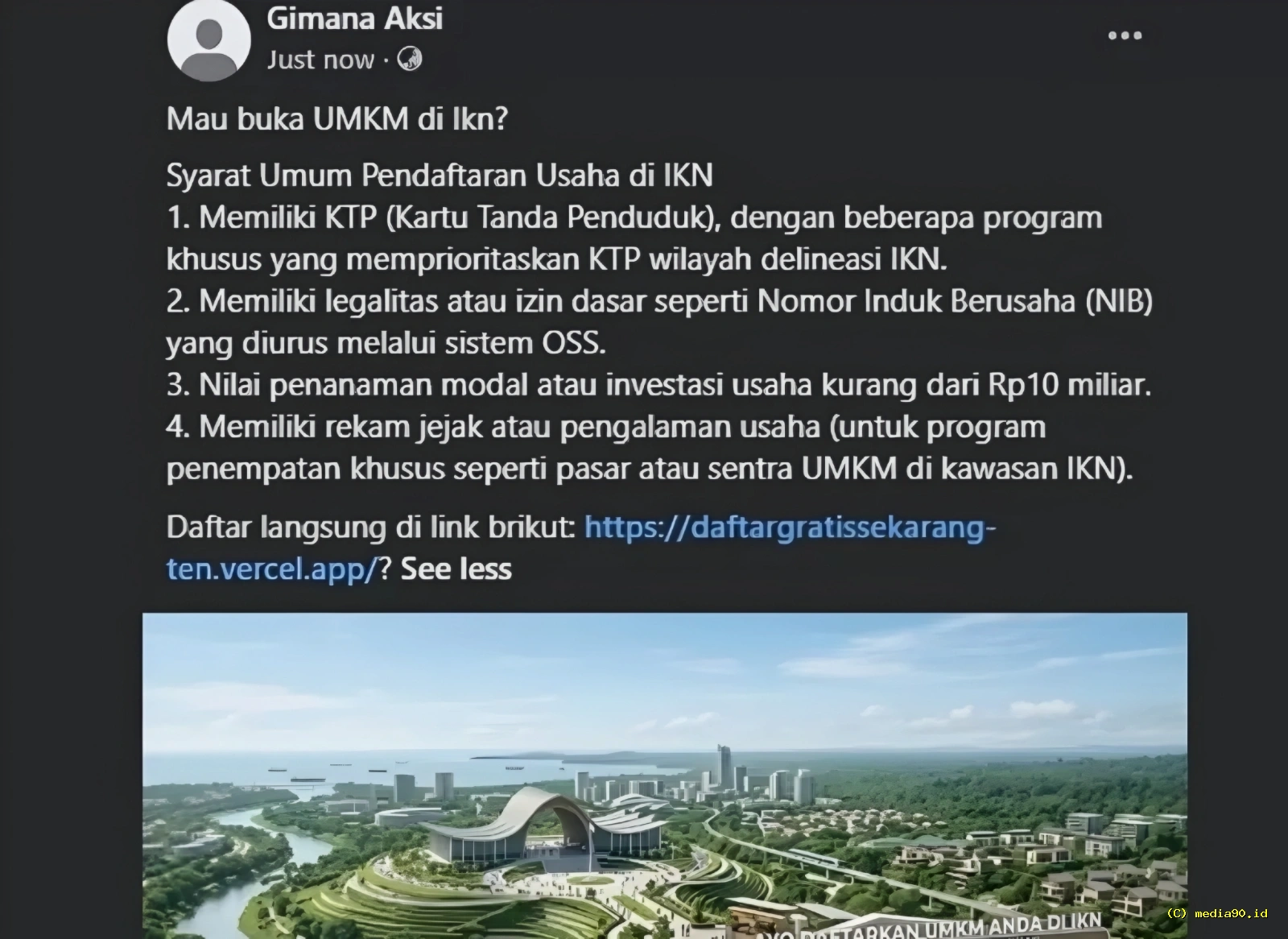 Waspada Link Pendaftaran UMKM di IKN Ternyata Mencurigakan Begini Cara Resmi Daftarnya