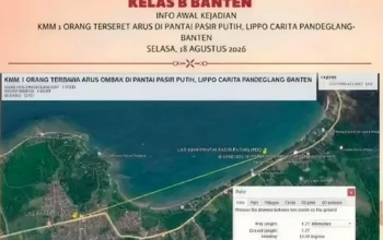Wisatawan Tangerang Hilang Terseret Arus di Pantai Lippo Carita SAR Lakukan Pencarian