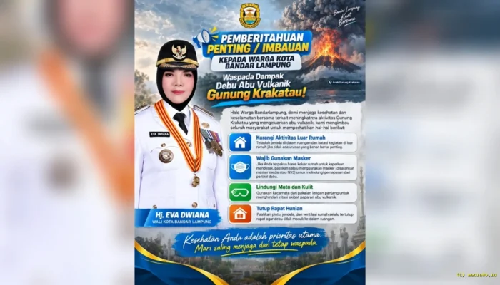 Warga Bandar Lampung Diminta Waspada Debu Vulkanik Gunung Anak Krakatau